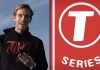 The image shows the two contenders on the online beef, PewDiePie and T Series