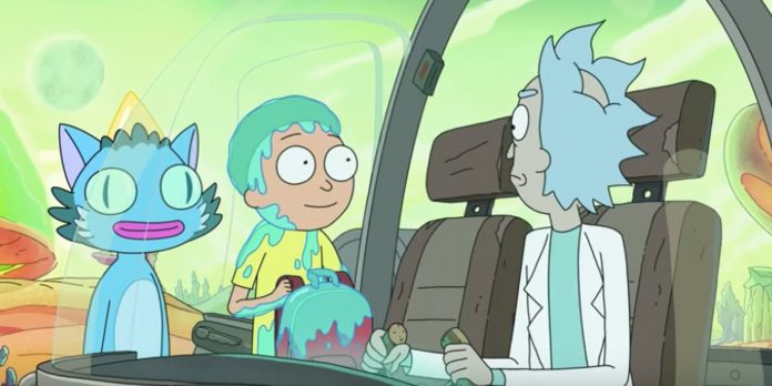 This image shows a still from the Rick and Morty Season 4 teaser.