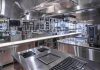 The image shows a nice restaurant kitchen with a brilliant layout.