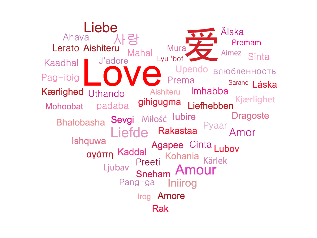 how to say the word love in different languages