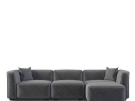 The images shows a small sectional sofa which is the best for your house or office.
