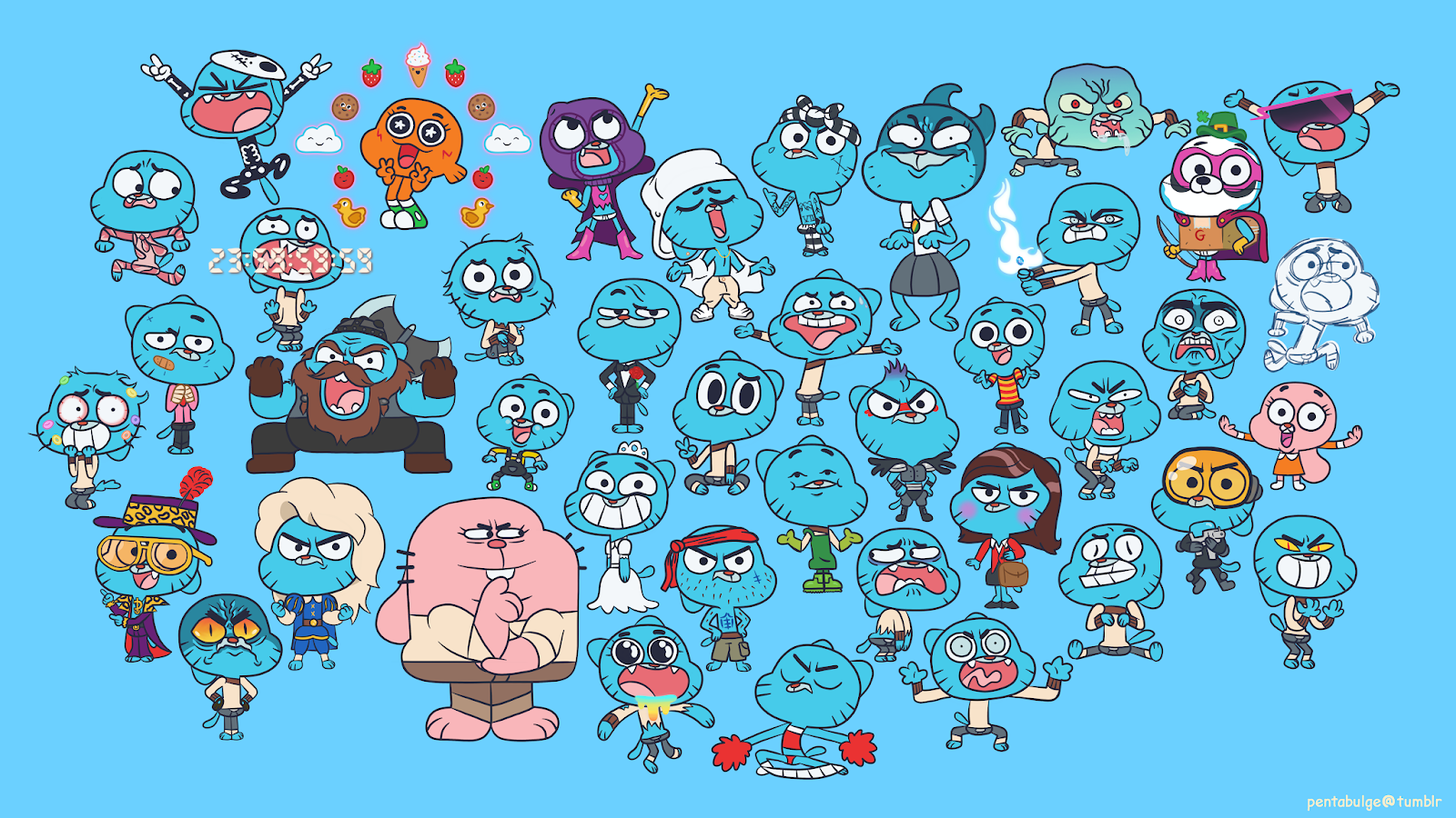 Gumball Blue Hair Female Fan Art - wide 2